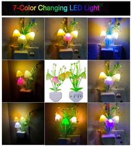 Lámpara de pared con <span class=keywords><strong>Sensor</strong></span> <span class=keywords><strong>Led</strong></span>, luz nocturna con forma de seta, eléctrica, con enchufe inductivo, para decoración del hogar - Product Image 6