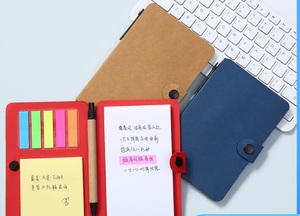 Self-adhesive Promotional Kraft Cover Notebook Custom Printed <b>Sticky</b> Memo <b>Notes</b> with Pen Office Stationery Set - Product Image 2