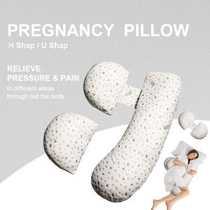 Almohada de <span class=keywords><strong>Embarazo</strong></span> en Forma de U de Algodón Suave Personalizada OEM, Almohada de Maternidad con Soporte Corporal y Funda Desmontable y Ajustable - Product Image 1