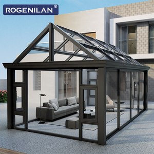 ROGENILAN Véranda moderne extérieure autoportante en aluminium et verre, résistante aux ouragans, avec double vitrage trempé, préfabriquée - Product Image 1