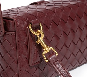 Bolso <span class=keywords><strong>de</strong></span> Mano Vintage para Mujer, Cadena <span class=keywords><strong>de</strong></span> Moda, Tejido a Mano, Textura Cruzada, Bolsos <span class=keywords><strong>de</strong></span> PU con Cremallera, Impermeables, <span class=keywords><strong>de</strong></span> <span class=keywords><strong>Cuero</strong></span> Vegano - Product Image 6