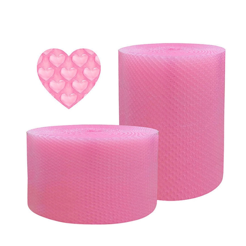 Film protecteur en poly écologique personnalisé nouveau rouleau de coussin emballage d'expédition rouleau de coussin en forme de coeur rose en forme d'amour