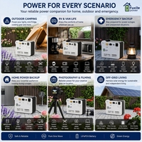 Station d'alimentation portable 500W 1000Wh avec batterie LiFePO4, générateur solaire, pour la maison, le camping en extérieur, onde sinusoïdale pure