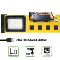 Linsheng Fabrika Satışı Ağır Hizmet Tipi 25Ft 6 Prizli USB Akım Korumalı Atölye Uzatma Kablosu Priz Çoklayıcı