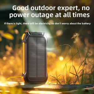 20000mAh ソーラーパワーバンク ワイヤレス充電 内蔵ケーブル 22.5W 急速充電 -15W クイック LED ディスプレイ ユニバーサルソケット - アウトドア - Product Image 5