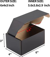 Kotak Pengiriman Bisnis Kecil 6x4x3 Kardus Hitam untuk Pindahan & Pengiriman dengan Cetak Laminasi Matt Embossed