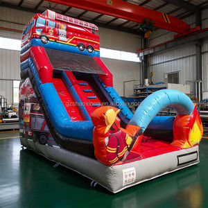 Glissière d'eau de thème de lutte contre l'incendie de videur sec humide gonflable extérieur de PVC d'usine pour la glissière gonflable de château d'enfants - Product Image 3