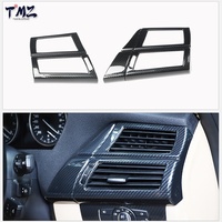 Kit de Molduras Interiores para el Tablero de Instrumentos con Textura de Fibra de Carbono Negro para BMW X5 X6 E70 E71 2008-2013 con Volante a la Derecha (RHD)