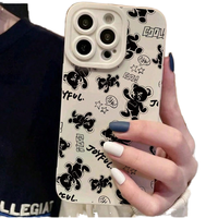 Fundas Protectoras para Teléfono Móvil Happy Bear de TPU a Prueba de Golpes con Diseño Creativo de Dibujos Animados para iPhone 11/12/13/14/15/16/17 Pro Max
