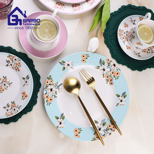Vente en gros 24 pièces ensemble de table en céramique personnalisé <span class=keywords><strong>vaisselle</strong></span> bol et assiette ensemble de <span class=keywords><strong>vaisselle</strong></span> en grès bon marché pour le <span class=keywords><strong>service</strong></span> de fête de mariage - Product Image 4