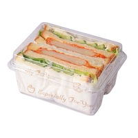 Boîte d'emballage pour sandwich transparente à double couche Boîte à emporter en plastique PET pour mousse jetable, gâteau, boulangerie, nourriture