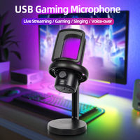 RGB Işıklı Pop Filtreli, Gain Düğmeli, Masaüstü Standlı USB Oyun Mikrofonu, Podcast Canlı Yayın Kaydı için, Fabrikada Üretilmiştir