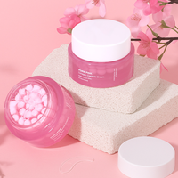 Gel hydratant éclaircissant à étiquette blanche, crème hydratante éclaircissante, anti-âge, niacinamide, capsule de gelée de collagène rose PDRN, crème pour le visage