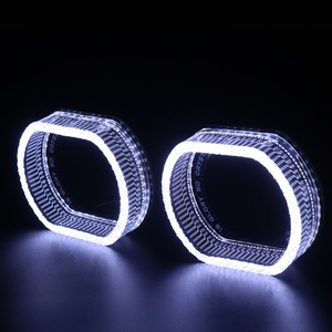 Sanvi Other Auto Light Accessories 3 Inch I8 White O-shape Style Yellow <b>Led</b> Angel Ring Eyes for <b>Led</b> <b>Projector</b> Lens - Product Image 1