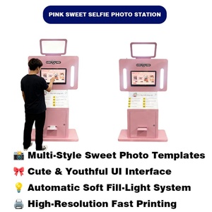 Ninix Stainless Steel Pink-Themed Self-Service Interactive Smart Terminal Commercial Digital Kiosk EU/US/<b>UK</b>/AU <b>Plug</b> 1-Year - Product Image 2