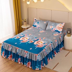 Factory Bedspread Bedsheet Fitted <strong>Sheet</strong> Bedroom <strong>Bed</strong> Cover Skirt 3 Pieces 2 Pillow Cases+<strong>bed</strong> Skirt <strong>Sets</strong> - Product Image 4