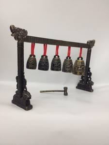 विस्तृत चीनी कॉपर मिश्र धातु नक्काशी 12 बेल ड्रैगन साधन झंकार - Product Image 6