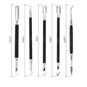 Pousse-cuticules métallique double-embout, kit de nettoyage des peaux mortes, outils de manucure GZ RTS, commande en gros mixte - Product Image 3