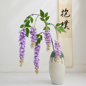 Fleur artificielle de glycine Hua Qianyun, longue branche en soie, pour décoration intérieure et extérieure, vigne suspendue pour mariage, accessoire photo - Product Image 4