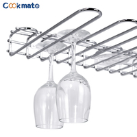 Support mural et de plafond 2-en-1 à cinq rangées pour verres à vin – Organisateur de rangement pour verres à pied – Accessoire de bar et de cuisine