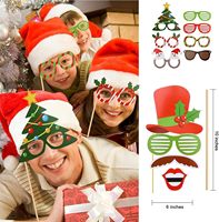 Accessoires de photomaton de Noël, accessoires amusants pour selfies de Noël à faire soi-même pour adultes et enfants, fournitures de décoration de Noël