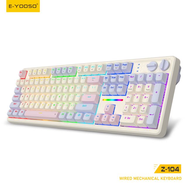 E-YOOSO 104-Key Hot-Swap RGB Mechanical Gaming Keyboard Wired  Gasket Mount Multifunction Keys for PC Gaming Wholesale Supplier