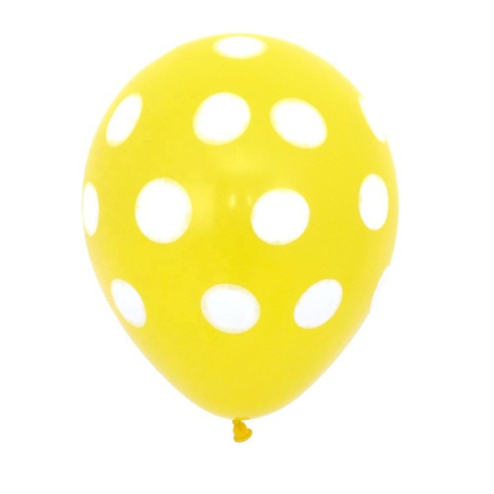 Party Supplies 12 White Purple Gold Light Blue Yellow Red Clear Transparent and Black Latex Personalised Polka Dot Balloon