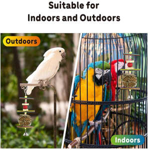 Giocattoli di masticazione di legno colorati per pappagalli di noia per pappagalli monaci naturali ecologici - Product Image 4