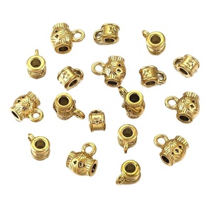 Large Hole Stopper Bead Charm Stainless Steel | Gold Electroplated <b>Spacer</b> with Loop for DIY Bracelet Necklace Jewelry Making - Product Image 5