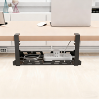 Organisateur de câbles de bureau rétractable en métal sans perçage, support de rangement multifonctionnel pour l'école, la maison et le bureau