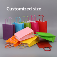 Sac en papier kraft recyclable avec poignée en corde plate torsadée, impression offset couleur personnalisée, logo, emballage cadeau