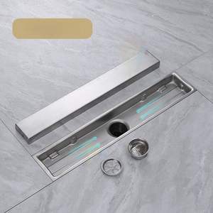 Fabrication <span class=keywords><strong>sur</strong></span> <span class=keywords><strong>mesure</strong></span> de drain de sol en acier inoxydable 304 de haute qualité avec insert linéaire pour carrelage, pour salle de bain et hôtel - Product Image 6