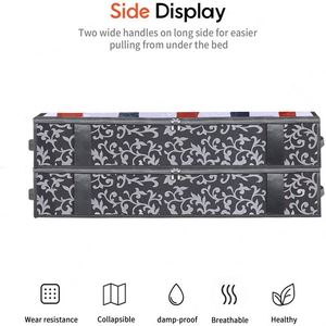 Large Capacity Eco-Friendly Fabric Storage Bag Square Pattern Foldable Bed Clothes Compression Zipper Organizer Modern <b>Packaging</b> - Product Image 3