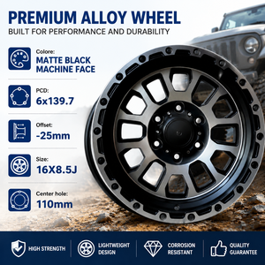 Cerchi in Lega di Alluminio 6x139.7 16x8.5 Pollici ET -25 per Fuoristrada, Compatibili con Toyota Tacoma 4Runner Ford Ranger - Product Image 2