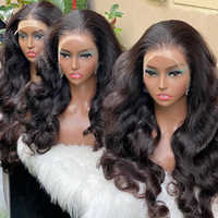 Perruque Lace Front Cheveux Humains Vierges Bruts Vietnamiens Grade 8A-10A, Ondulée Body Wave, 40 Pouces, Dentelle Transparente Full HD, Vente en Gros
