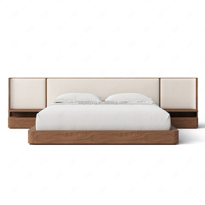 Sageliving Handcrafted <b>Modern</b> Style Solid Wood Fabric <b>Bed</b> Extended for a Stylish Bedroom FL24BN025-2 <b>Modern</b> Design and - Product Image 2