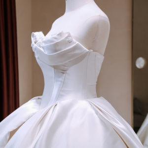 <span class=keywords><strong>Robe</strong></span> <span class=keywords><strong>de</strong></span> mariée élégante et classique, style princesse, avec buste sculpté plissé, fleurs, taille personnalisée, grandes tailles - Product Image 5