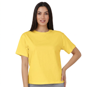 Camiseta Casual de Manga Corta Personalizada para Mujer, Verano, Estampado 3D, Ecológica, Transpirable, de Secado Rápido, Mezcla de Algodón/Bambú, OEM - Product Image 1
