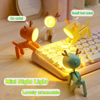 Ditenagai Baterai untuk Dekorasi Rumah, Lampu Bentuk Rusa & Anjing Piaraan yang Lucu, Lampu Malam Putih Hangat, Lampu Meja Mini LED Desain Modern
