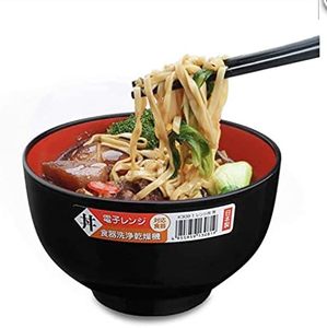 Bol en plastique <span class=keywords><strong>japonais</strong></span> en mélamine passe au lave-vaisselle bol à soupe noir et rouge pour riz Ramen Udon Pho <span class=keywords><strong>Poke</strong></span> - Product Image 2