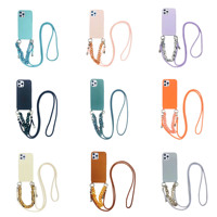 Étui de téléphone antichoc étanche en silicone liquide avec cordon, bracelet, chaîne et sangle de protection pour téléphone portable