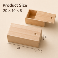 Boîte cadeau en bois massif avec couvercle coulissant pour emballage personnalisé et présentation de produits (vente en gros)