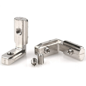 Connecteur d'angle droit en aluminium 15 20 30 40 45 pour profilés en L – Support en forme de L pour connexion à angle droit - Product Image 1