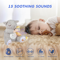 Machine à bruit blanc pour bébé, apaisant le sommeil, jouet en peluche mouton, projecteur d'étoiles, veilleuse, son enregistrable, puce vocale OTP