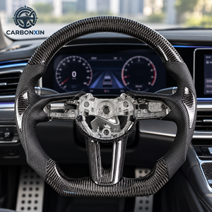 Volant sport à fond plat 3 branches personnalisé pour Mazda Mazda 3/6/CX3/CX4/CX5/CX50/CX30/CX8/CX9/CX90 - Fibre de carbone - Product Image 4