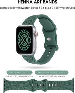 Nouveau Design <span class=keywords><strong>Bracelet</strong></span> de Montre pour Iwatch <span class=keywords><strong>Bracelet</strong></span> en Silicone 38/42mm pour Iwatch Noix de Cajou Fleur <span class=keywords><strong>Bracelet</strong></span> en Silicone - Product Image 6