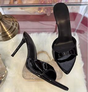 Sandalias de Tacón de Aguja Alto para Mujer, Zapatos de Novia de Cuero de Calidad, con Amortiguación y Punta Cuadrada, para Verano y Otoño - Product Image 5