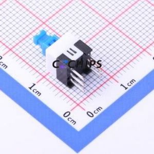 PB-22E70 <b>Push</b> <b>Button</b> <b>Switch</b> Through hole Component (THT) <b>Switch</b> Double Pole Double Throw Rectangle Plunger Through Hole Blue - Product Image 2