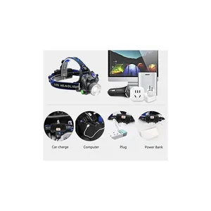USB LED lampada frontale ricaricabile IPX6 impermeabile per la pesca ciclismo campeggio caccia per minatore e casco utenti - Product Image 3