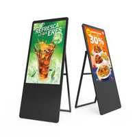 Afficheur numérique électronique pliable et mobile de 32 à 43 pouces, écran LCD publicitaire, affichage numérique extérieur, affiche numérique
